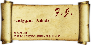 Fadgyas Jakab névjegykártya